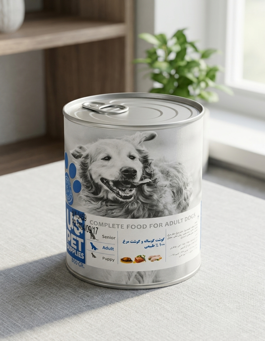 کنسرو سگ یو اس پت گوشت گوساله و مرغ 800 گرم (US Pet Beef & Chicken 800g)