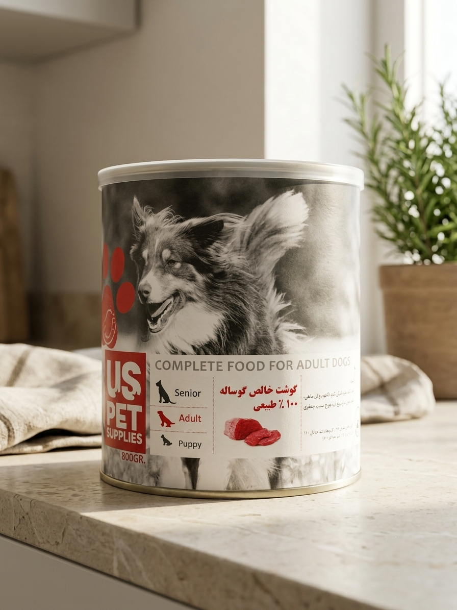 کنسرو سگ یو اس پت گوشت خالص گوساله 800 گرم (US Pet Pure Beef 800g)