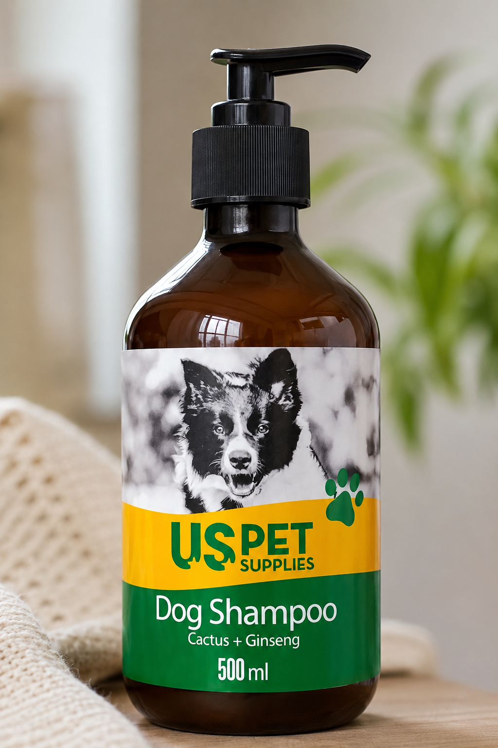 شامپو سگ یو اس پت کاکتوس و جینسینگ 500 میلی‌لیتر (US Pet Cactus + Ginseng Dog Shampoo 500ml)